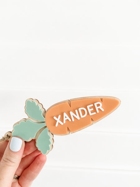 Personalised Carrot Easter Basket Tag – Custom Easter Basket Name Tag
