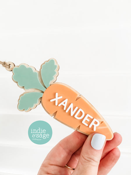 Personalised Carrot Easter Basket Tag – Custom Easter Basket Name Tag