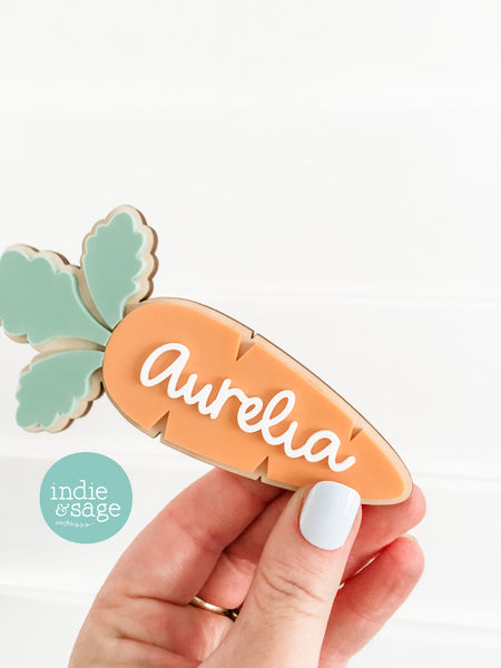 Personalised Carrot Easter Basket Tag – Custom Easter Basket Name Tag