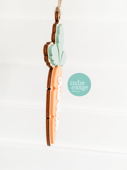 Personalised Carrot Easter Basket Tag – Custom Easter Basket Name Tag