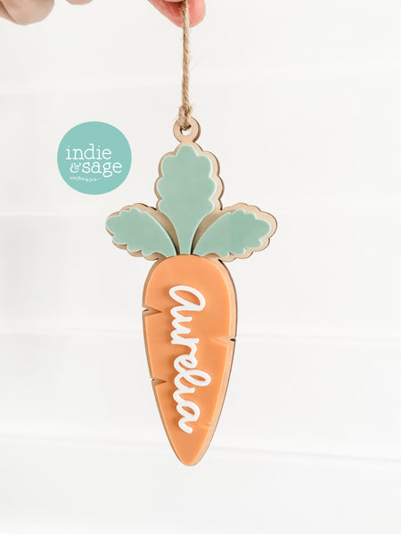 Personalised Carrot Easter Basket Tag – Custom Easter Basket Name Tag