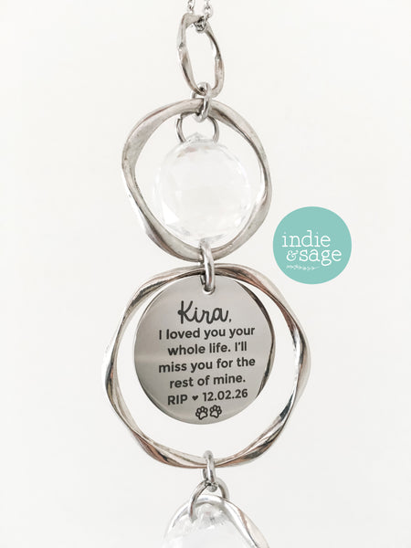 Personalised Pet Memorial Suncatcher – Custom Engraved Pet Portrait | Dog Memorial & Pet Loss Gift