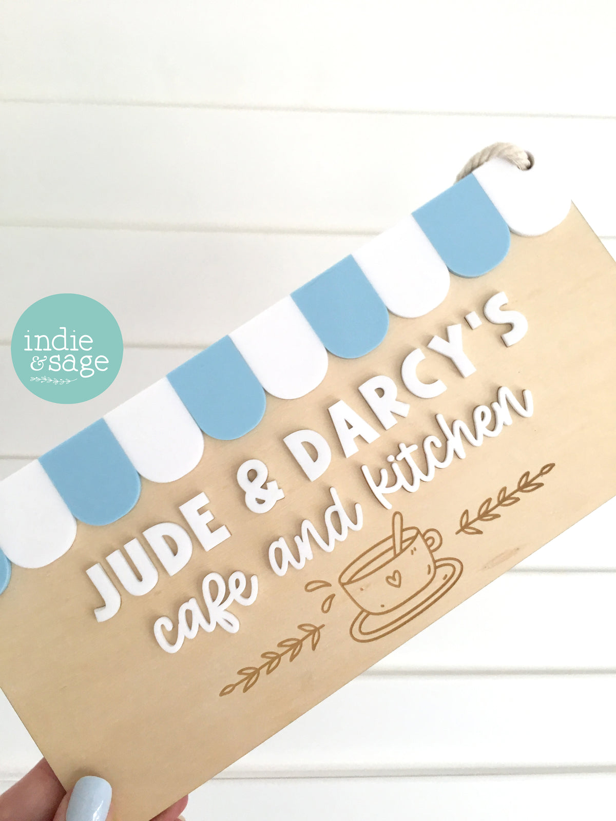 Kids Cafe and Kitchen Sign - Personalised Play Kitchen Decor