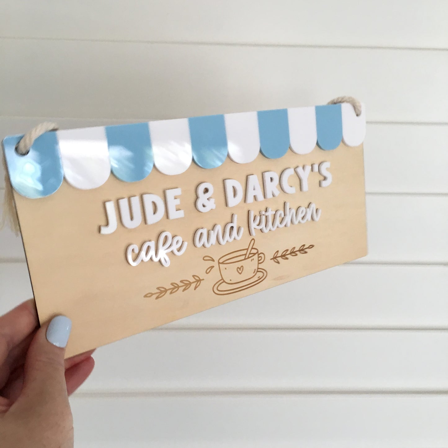 Kids Cafe and Kitchen Sign - Personalised Play Kitchen Decor