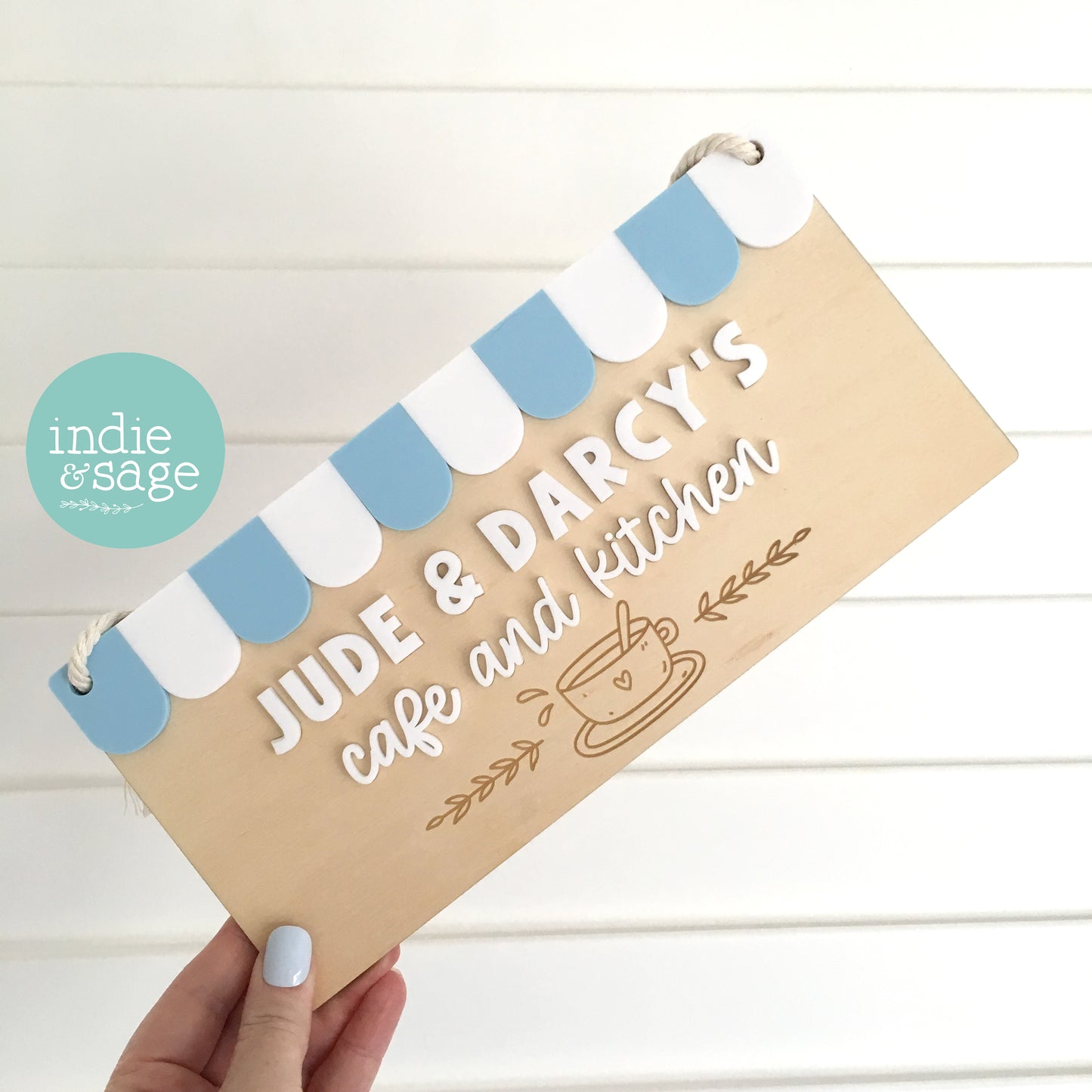 Kids Cafe and Kitchen Sign - Personalised Play Kitchen Decor