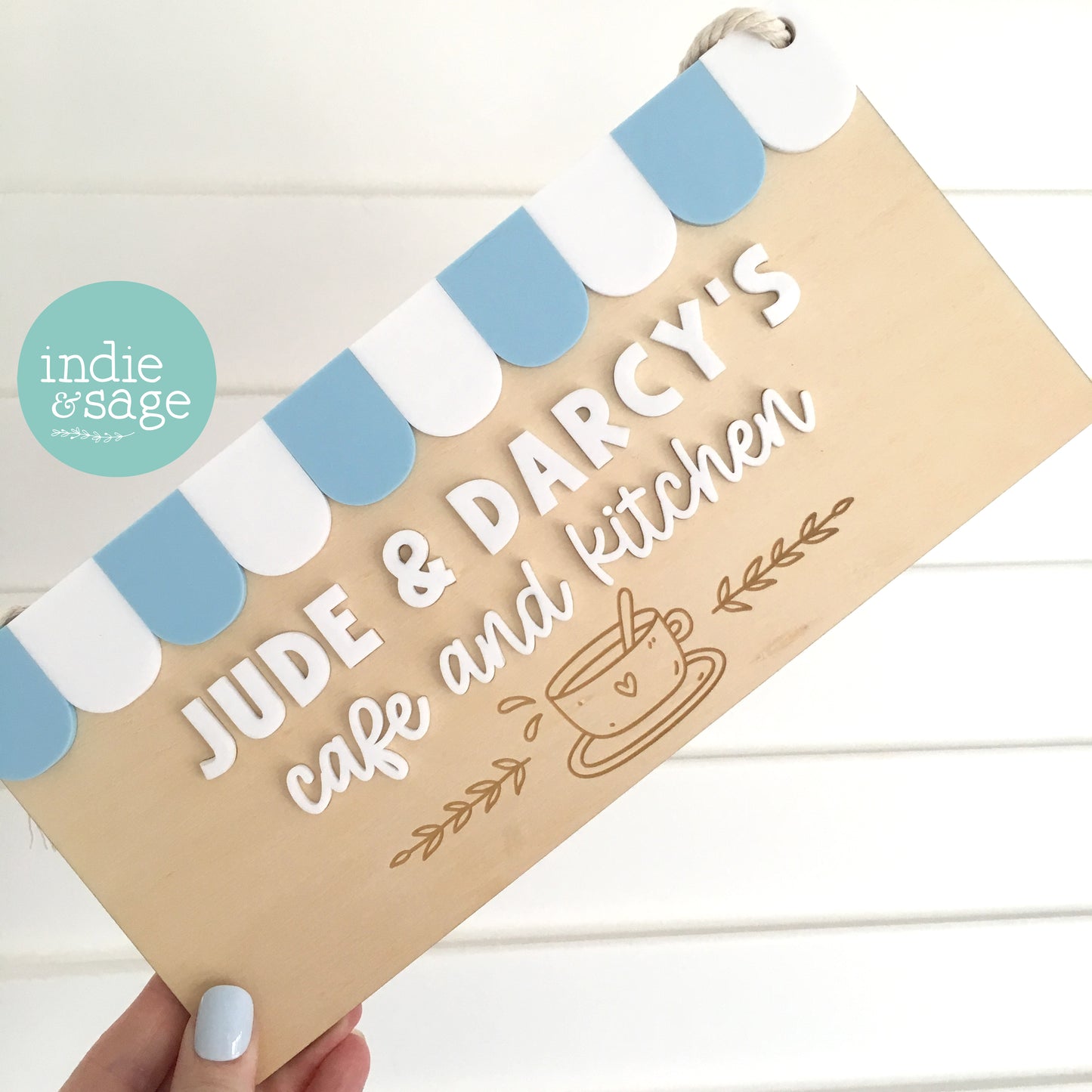 Kids Cafe and Kitchen Sign - Personalised Play Kitchen Decor