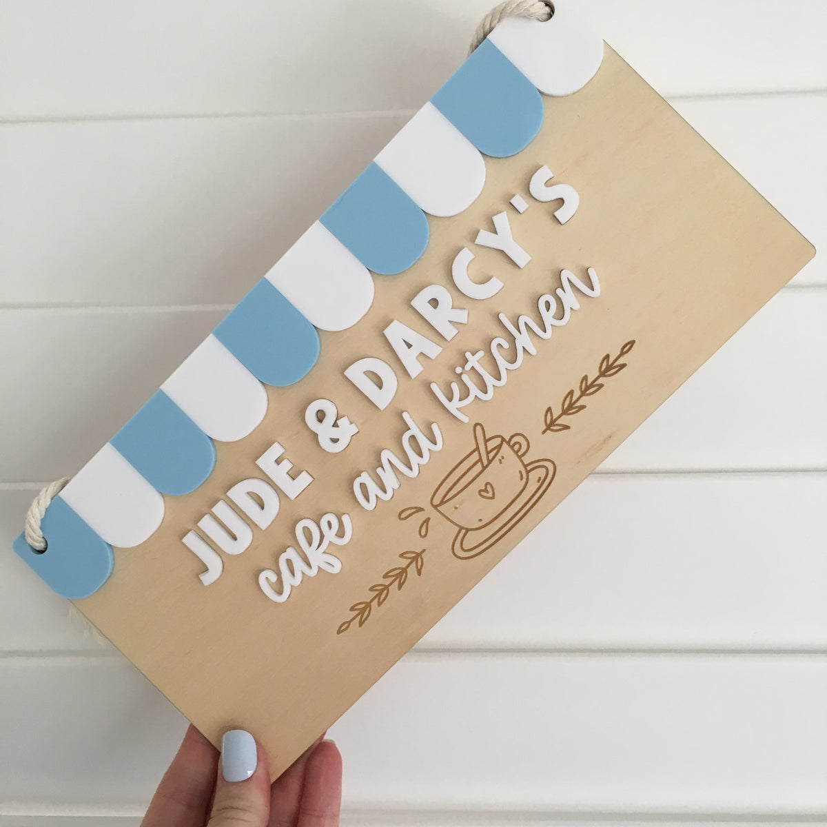 Kids Cafe and Kitchen Sign - Personalised Play Kitchen Decor