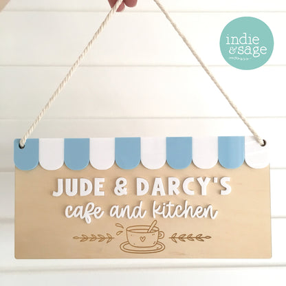 Kids Cafe and Kitchen Sign - Personalised Play Kitchen Decor