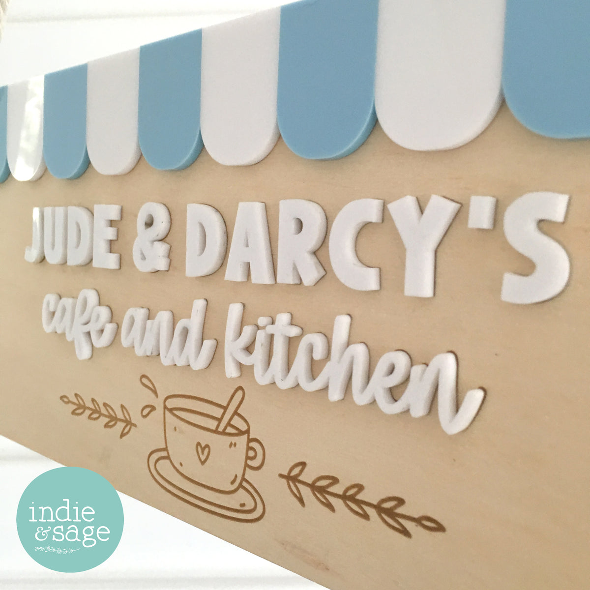 Kids Cafe and Kitchen Sign - Personalised Play Kitchen Decor