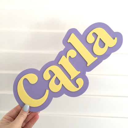 Personalised Acrylic Name Sign | 3D Double Layer Nursery Name Plaque | Custom Kids Room Decor | 15cm 20cm 30cm 40cm
