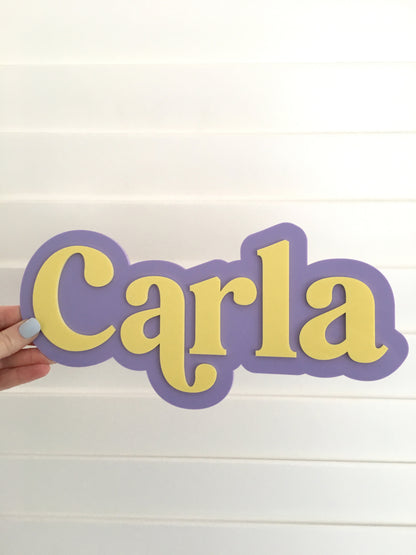 Personalised Acrylic Name Sign | 3D Double Layer Nursery Name Plaque | Custom Kids Room Decor | 15cm 20cm 30cm 40cm
