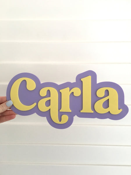 Personalised Acrylic Name Sign | 3D Double Layer Nursery Name Plaque | Custom Kids Room Decor | 15cm 20cm 30cm 40cm