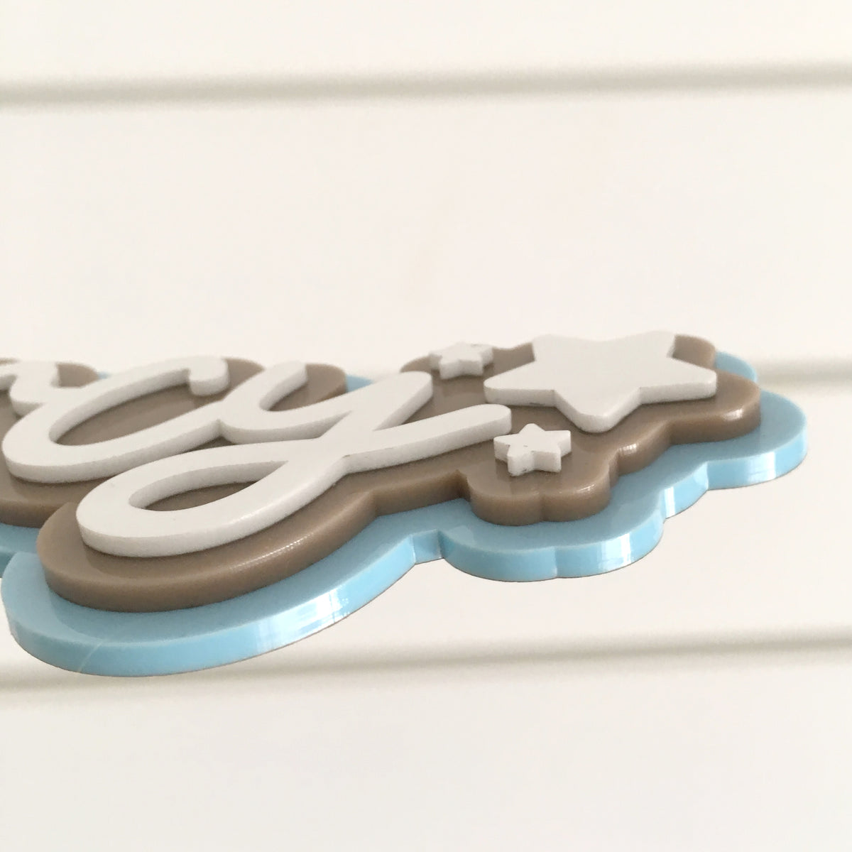 Personalised Acrylic Name Sign | 3D Triple Layer Kids Name Plaque | Boys Name Sign with Stars | 15cm 20cm 30cm 40cm
