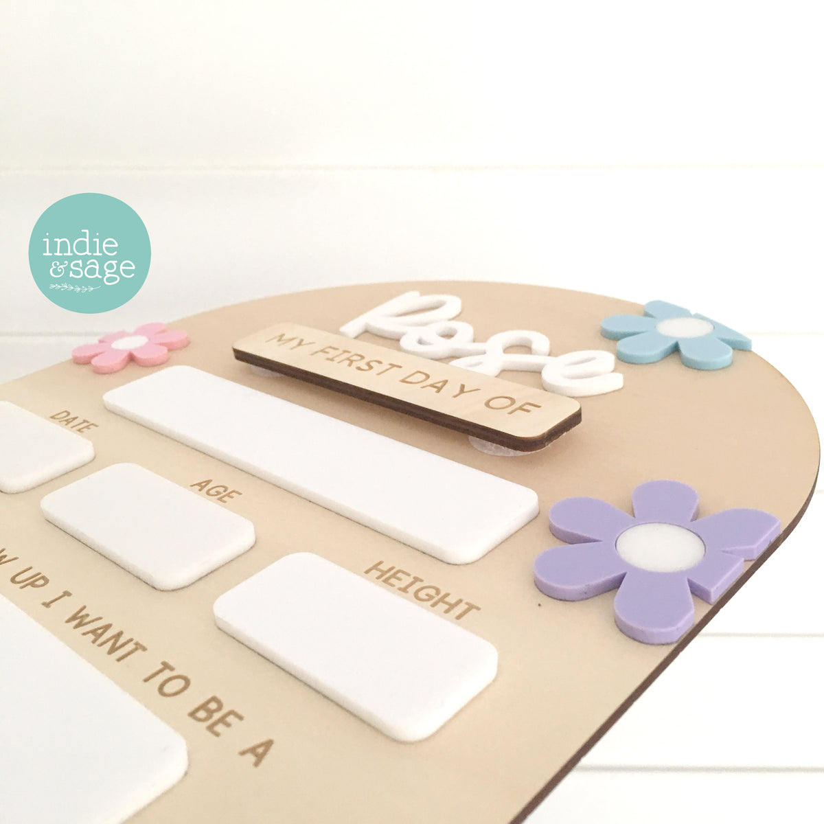 Personalised First & Last Day School Sign – Pastel Daisy Design