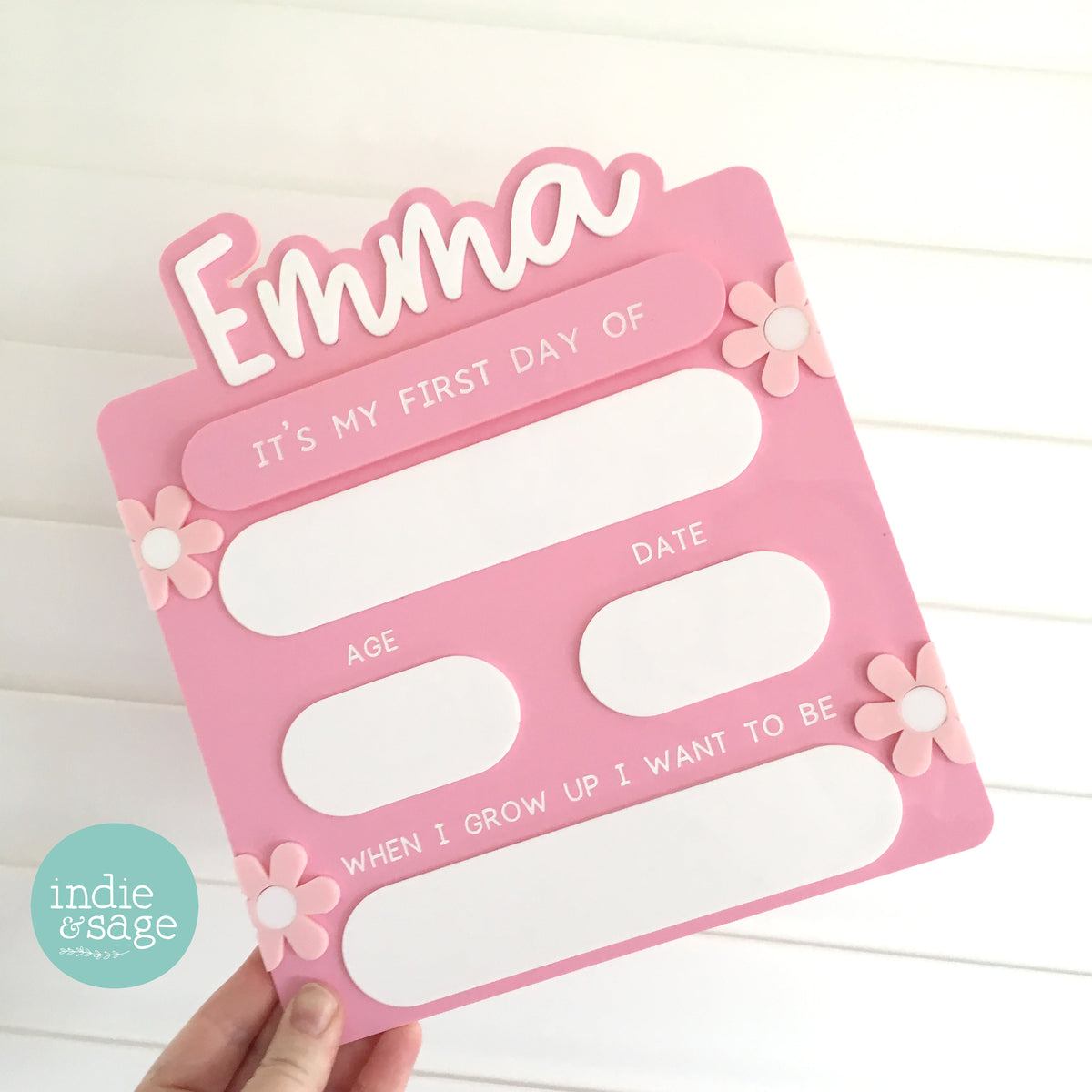 First & Last Day of School Acrylic Sign Floral