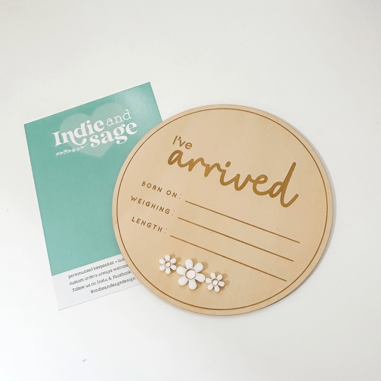 Baby Announcement Plaque, Floral Birth Announcement, Daisy Baby Name Announcement Sign