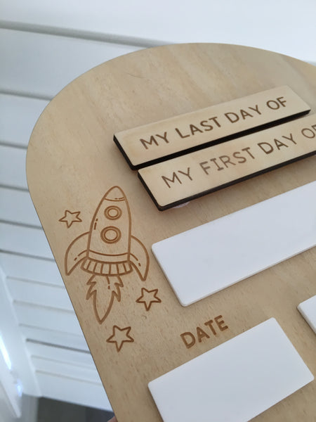 SALE PIECE - First and Last Day of School Sign / Space Design [Add your name]