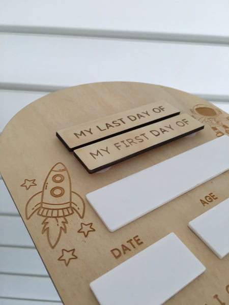 SALE PIECE - First and Last Day of School Sign / Space Design [Add your name]