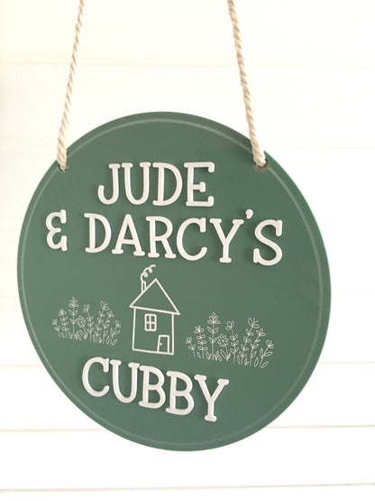Outdoor Acrylic Cubby House Sign