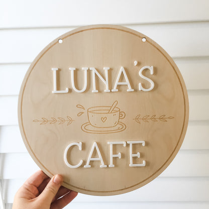 Personalised Kids Cafe Sign (Kids kitchen sign, Playroom Sign) - Personalise it!