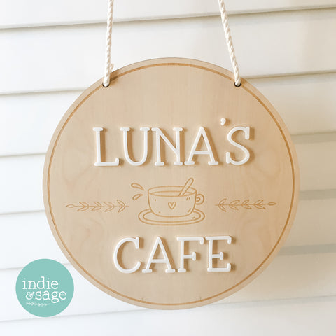 Personalised Kids Café Sign (Kids kitchen sign, Playroom Sign) - Personalise it!