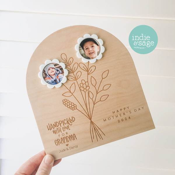 Handpicked with Love Mother's Day Photo Plaque