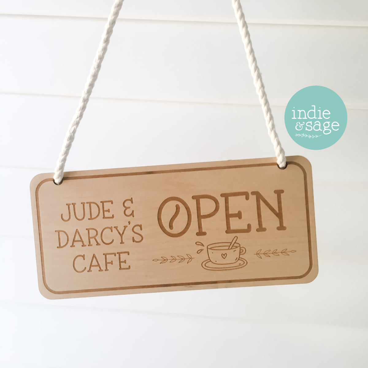Personalised Kids Cafe Open & Closed Sign (double sided)