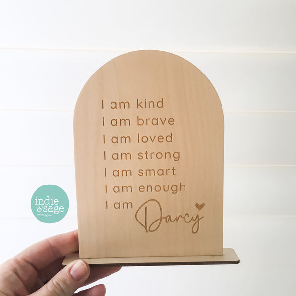 Personalised Daily Affirmation Plaque (Engraved Option)