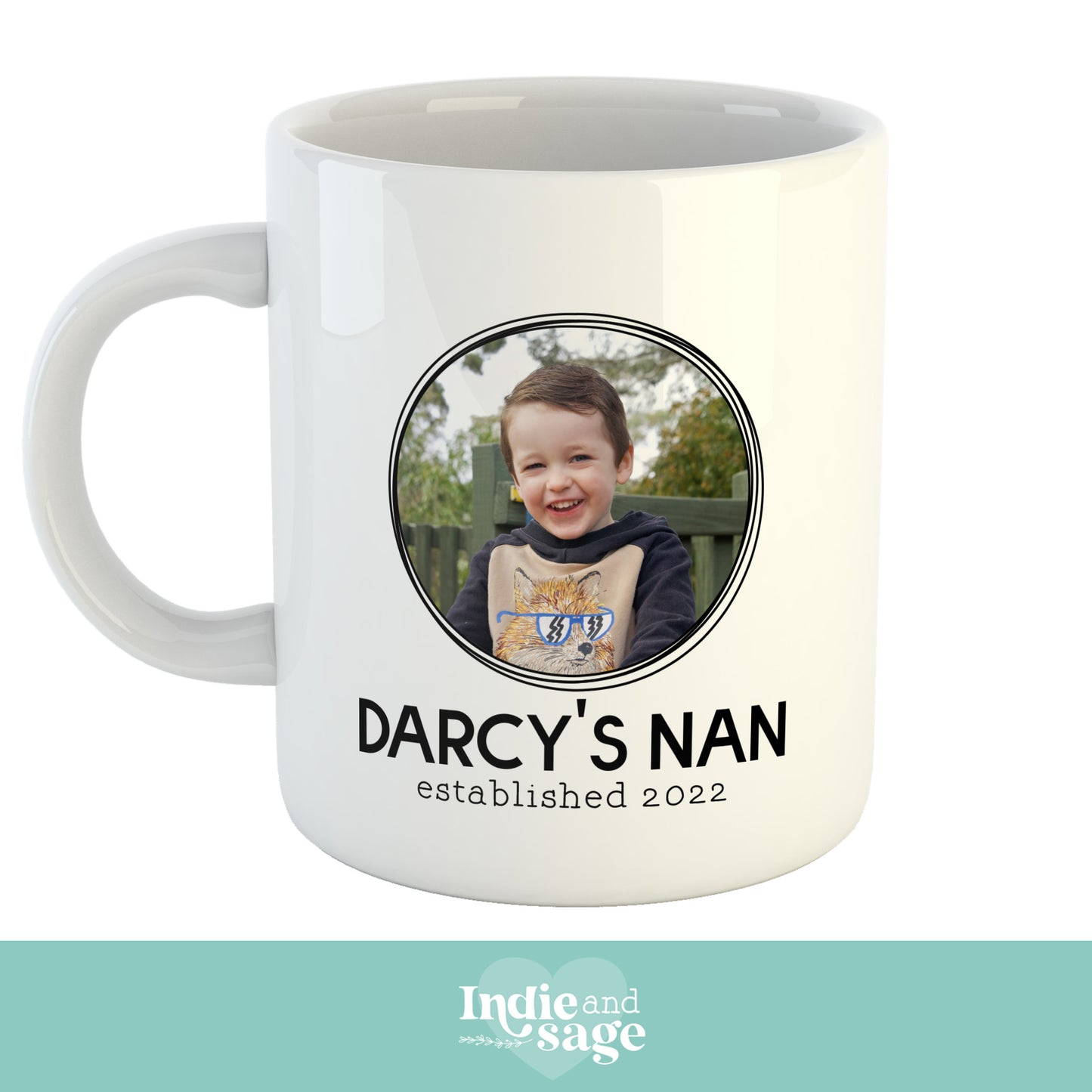 Personalised Photo Mug - Established With Message