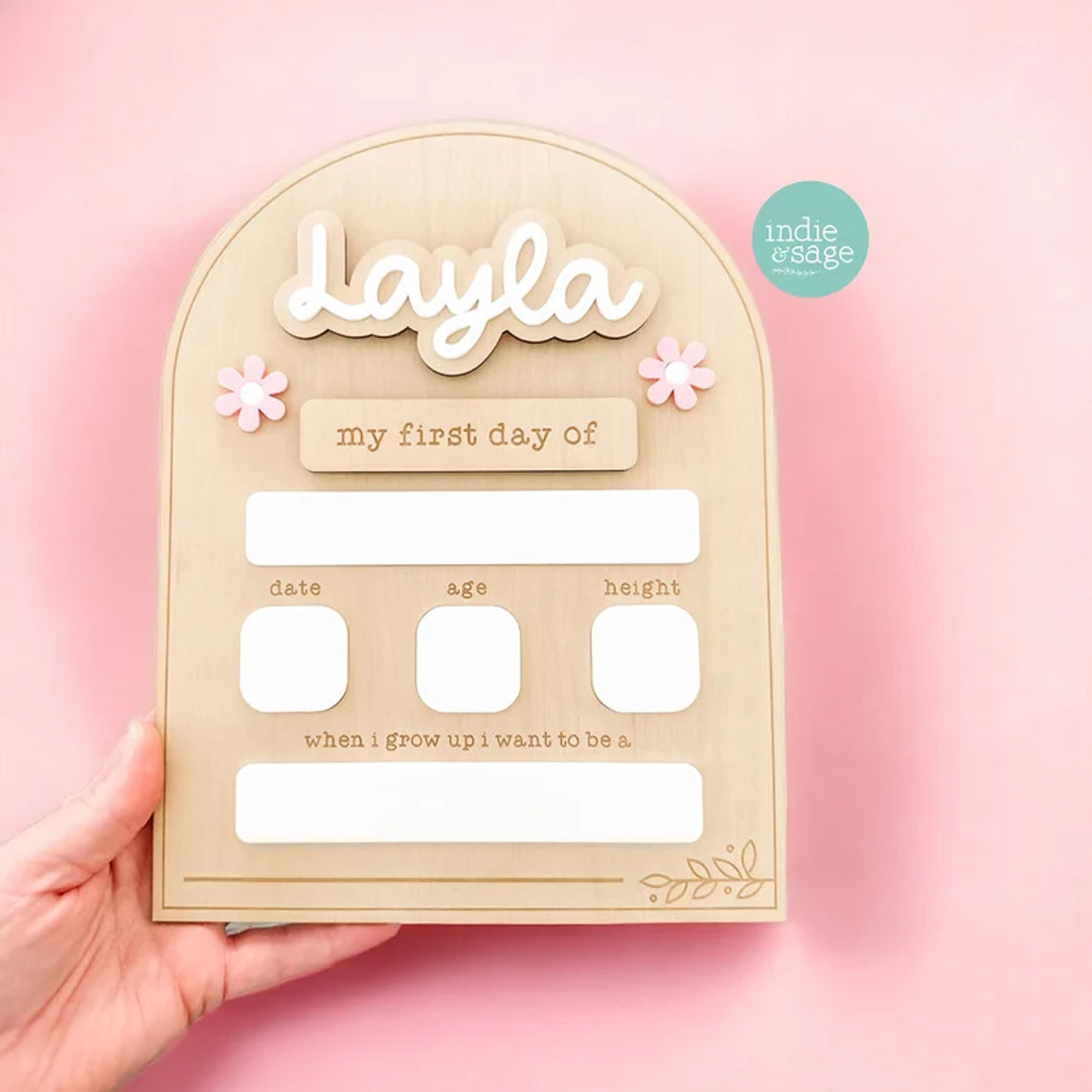 Personalised Back To School Board - "Quinn" Musk Flower Design