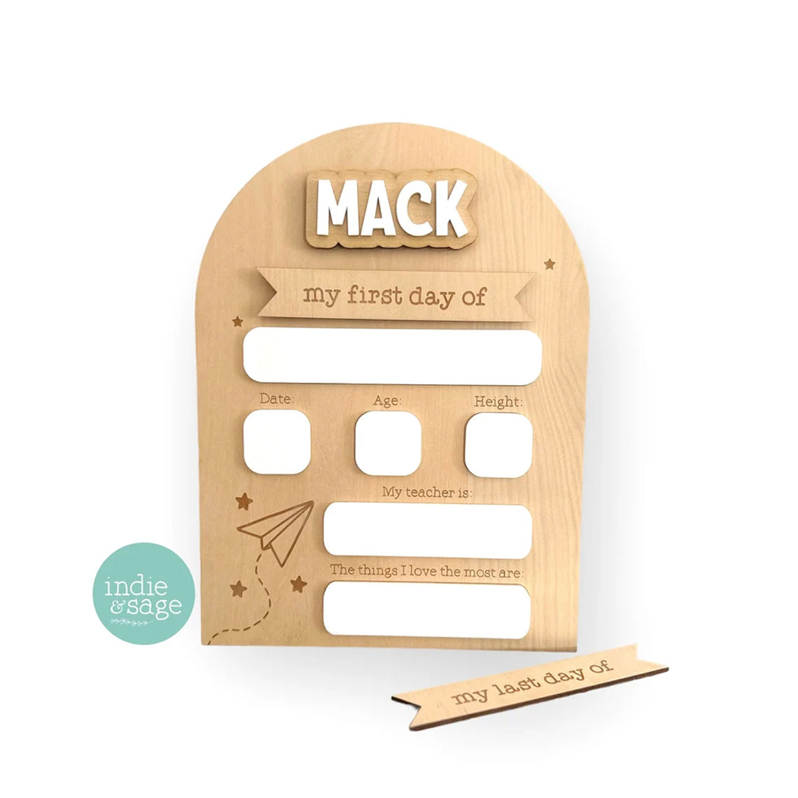 Personalised Back To School Board - Paper Plane Design