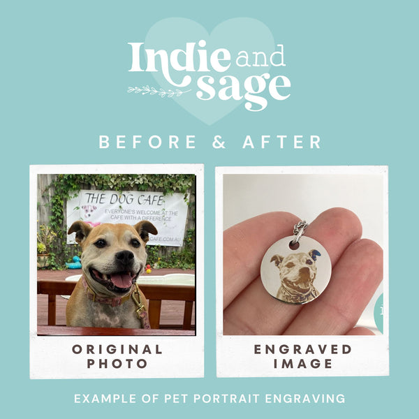 Custom Pet Portrait Necklace or Keychain – Engraved Dog or Cat Photo Pendant
