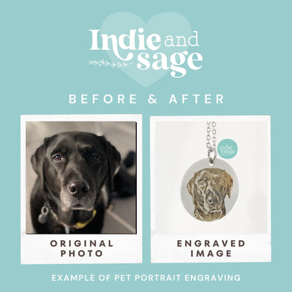 Pet Portrait Necklace or Keychain – Multiple Pet Option