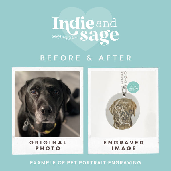 Custom Pet Portrait Necklace or Keychain – Engraved Dog or Cat Photo Pendant