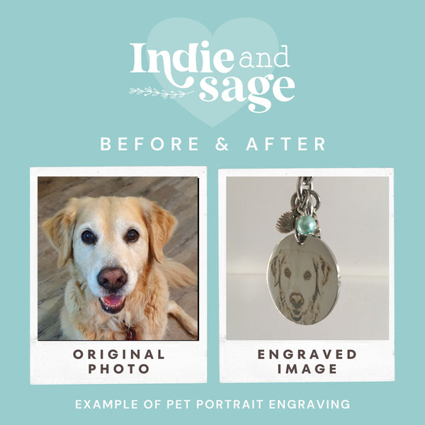 Custom Pet Portrait Necklace or Keychain – Engraved Dog or Cat Photo Pendant