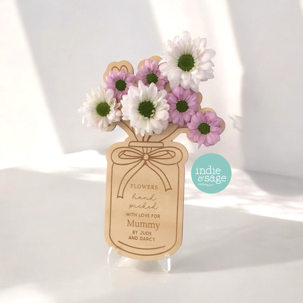 Hand Picked With Love Flower Holder - Personalised Mothers Day Gift