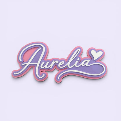Personalised Acrylic Name Sign | 3D Triple Layer Nursery Name Plaque | Custom Kids Room Decor | 15cm 20cm 30cm 40cm