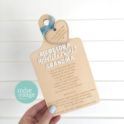 personalised grandma recipe board mothers day gift wooden engraved sign