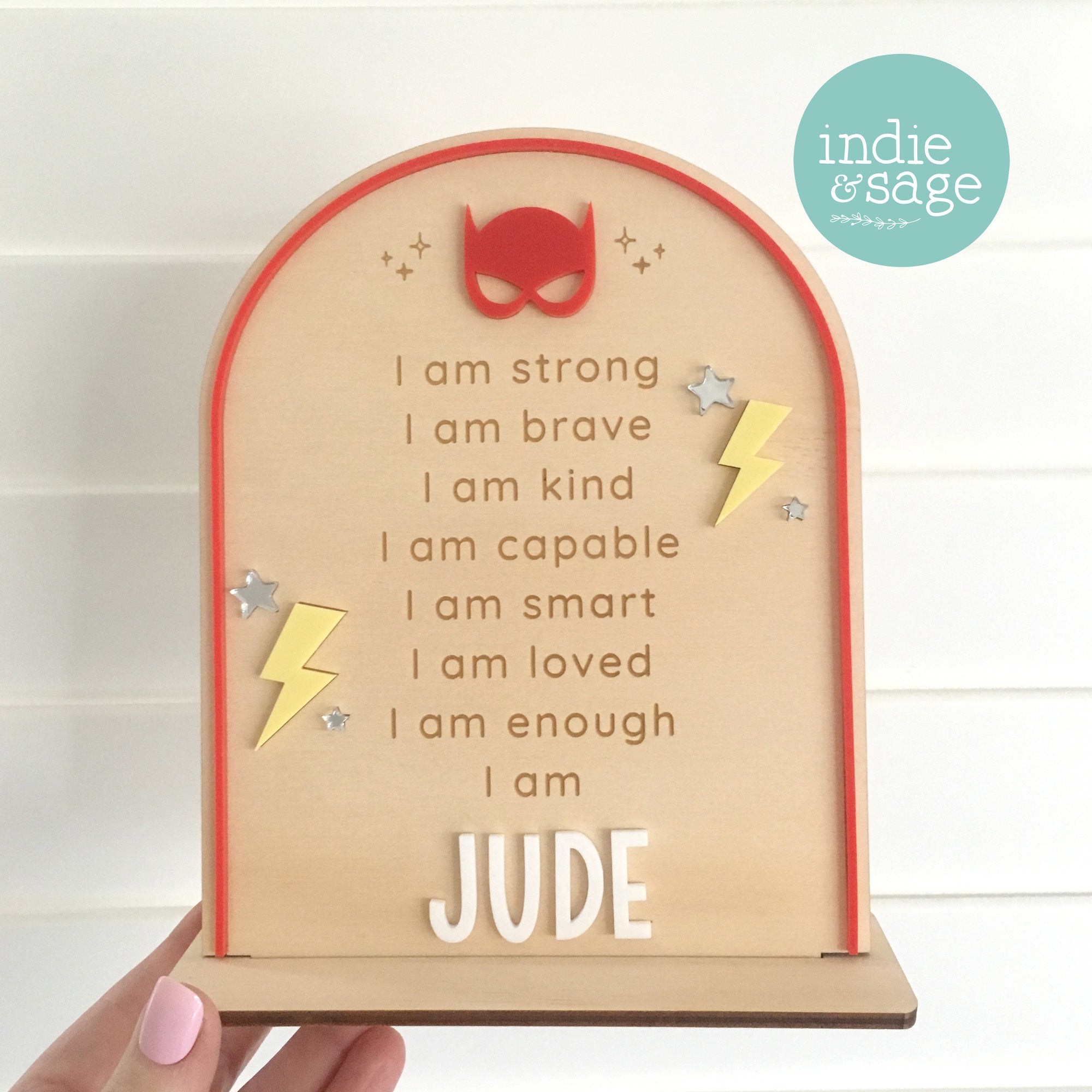 Personalised Daily Affirmation Sign for Boys - Superhero Design