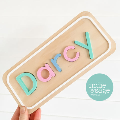 Personalised Name Puzzle - Add a Message to the back side and choose your letter colours!