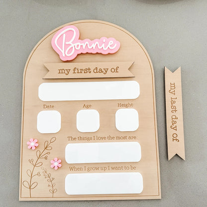 Personalised Back To School Board - Musk Floral Design