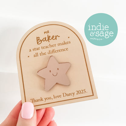 Teacher Gifts - Personalised Magnet, A Star Teacher Makes All The Difference