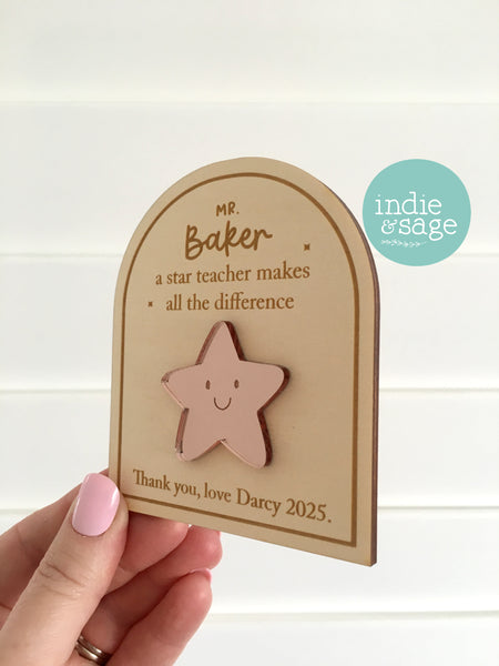 Teacher Gifts - Personalised Magnet, A Star Teacher Makes All The Difference