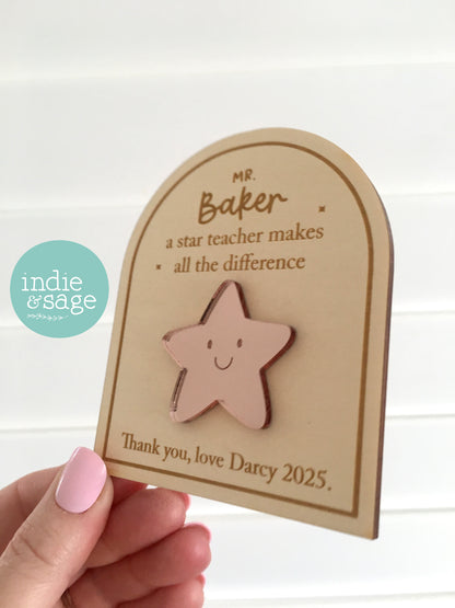 Teacher Gifts - Personalised Magnet, A Star Teacher Makes All The Difference