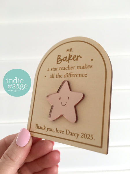 Teacher Gifts - Personalised Magnet, A Star Teacher Makes All The Difference