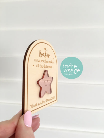 Teacher Gifts - Personalised Magnet, A Star Teacher Makes All The Difference
