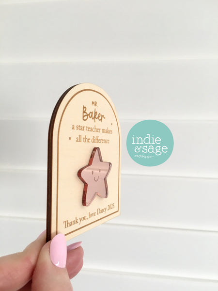 Teacher Gifts - Personalised Magnet, A Star Teacher Makes All The Difference