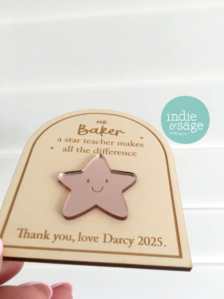 Teacher Gifts - Personalised Magnet, A Star Teacher Makes All The Difference