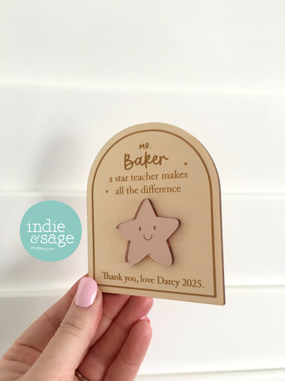 Teacher Gifts - Personalised Magnet, A Star Teacher Makes All The Difference