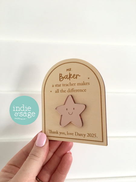 Teacher Gifts - Personalised Magnet, A Star Teacher Makes All The Difference